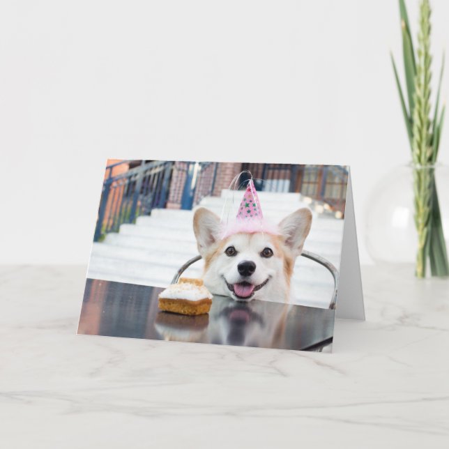 Carte Corgi d'anniversaire (Devant)