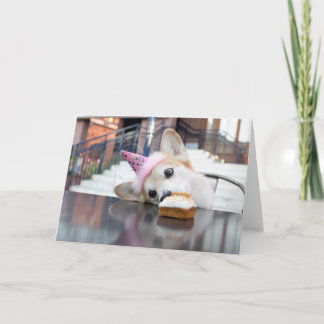 Carte Corgi de gâteau d'anniversaire