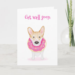 Carte Corgi mignon portant un beigne à cou obtenir une c