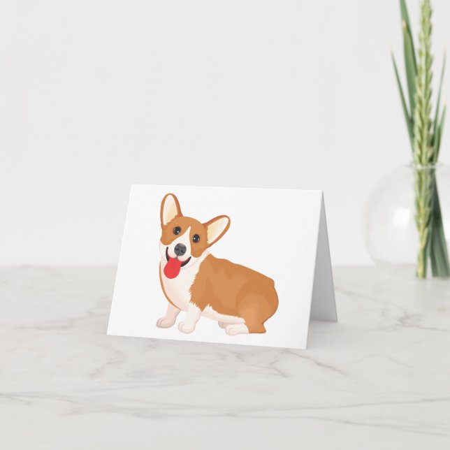Carte Corgi (Pembroke Welsh) Puppy Dog Note Card (Devant)