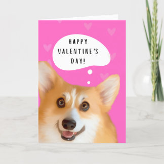 Carte Corgi Valentine's Day Card rose