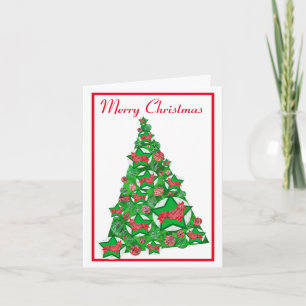Carte Corgi Welsh Chien Silhouette Arbre de Noël Blanc