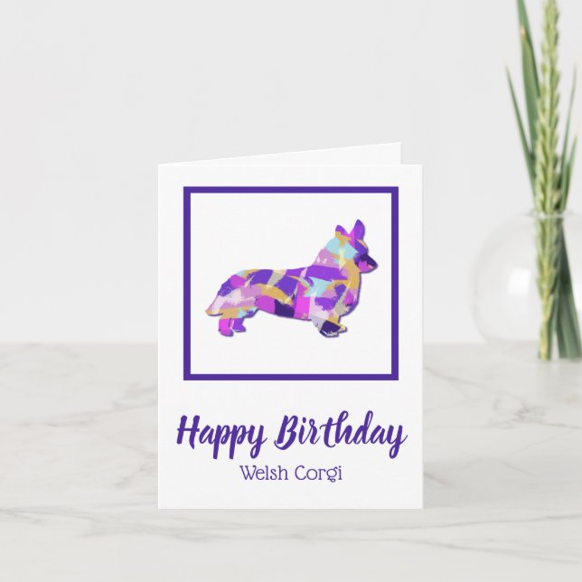 Carte Corgi Welsh Dog Silhouette mignonne PPY&B Annivers (Devant)