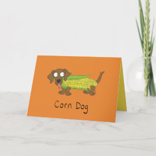 Carte Corn Dog - Funny Dachsund Dog Greeting Card