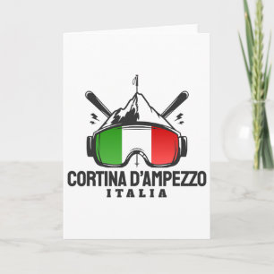 Carte Cortina D'ampezzo Italie Station De Ski Rétro Ski 