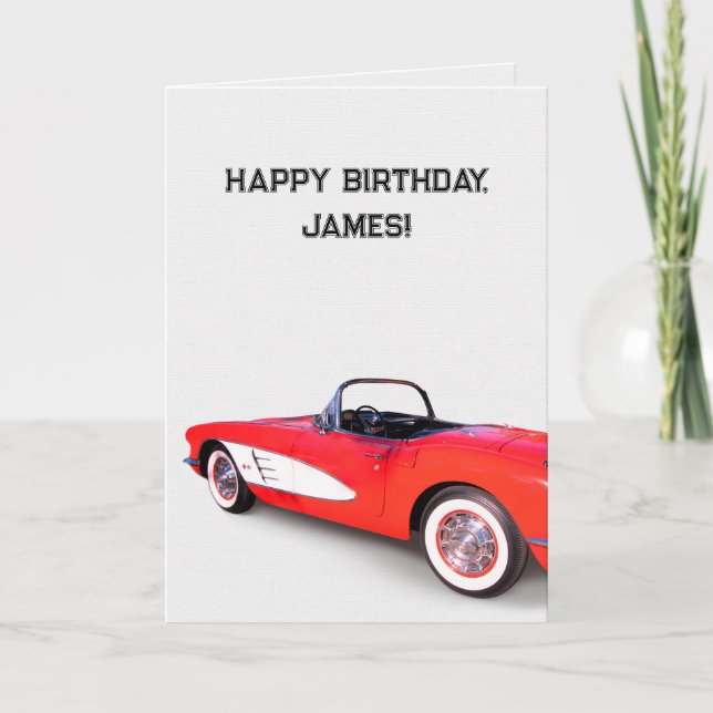 Carte Corvette rouge et blanche 1960 (Devant)