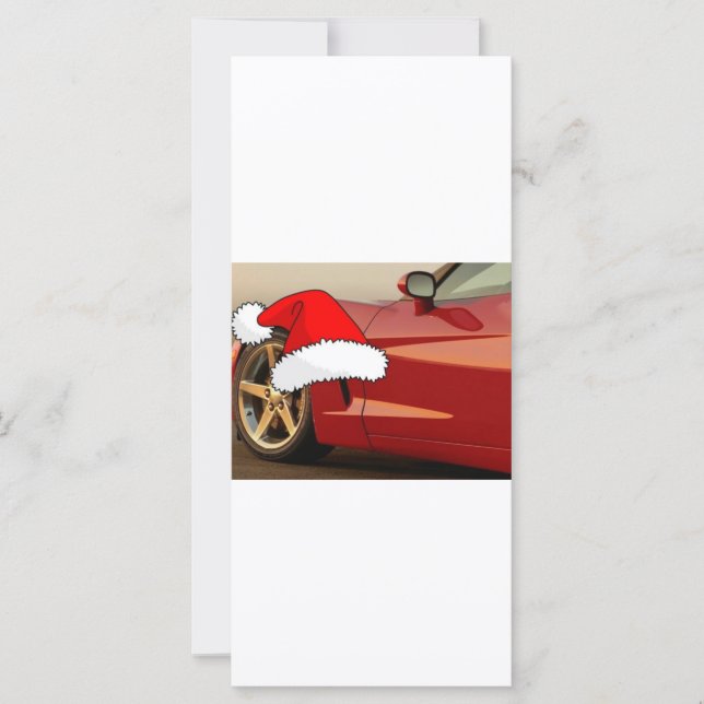 Carte Corvette rouge Noël (Devant)