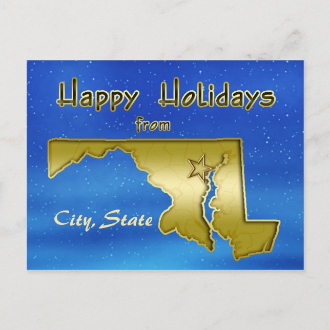 Carte Cosmic Blue Sky Maryland personnalisée (Devant)
