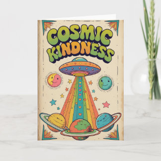 Carte Cosmic Kindness Birthday Card, Cute Space Birthday