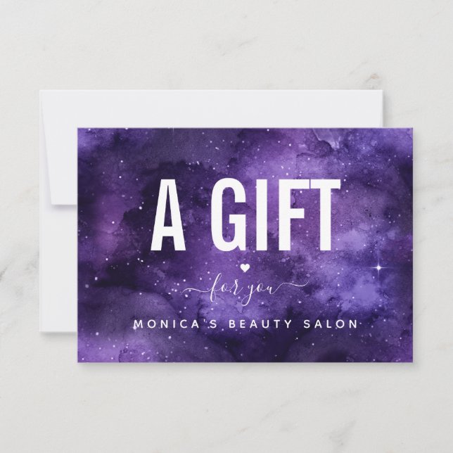 Carte Cosmic Purple Galaxy Night Sky Beauty Salon Maquil (Devant)