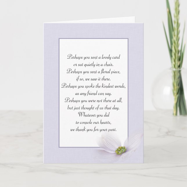Carte Cosmos Fleur Merci de la famille (Devant)