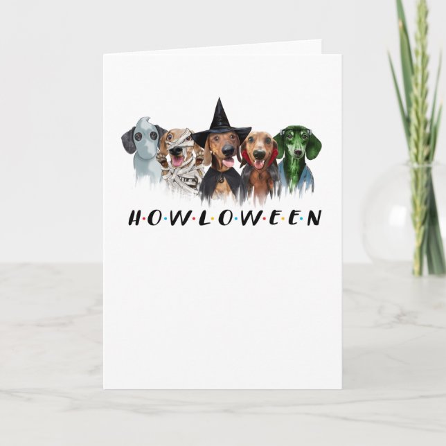 Carte costume dachshund halloween t-shirt halloween hall (Devant)