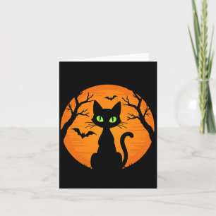 Carte Costume de chat noir effrayant vintage Halloween C
