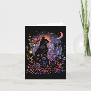 Carte Costume de chat noir Halloween amateur de chat mys