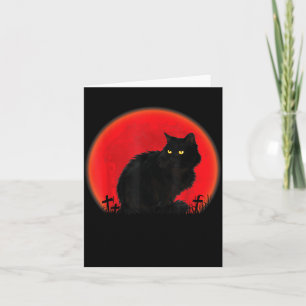 Carte Costume de chat sorcière Halloween Chat noir Lune