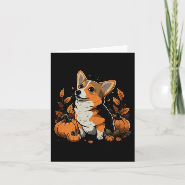 Carte Costume de citrouille sur un Corgi gallois Hallowe (Devant)