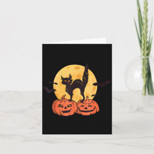 Carte Costume de la Lune Citrouille Chat Noir Halloween