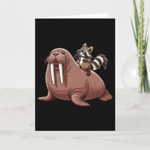 Carte Costume de morse chevauché par un raton laveur Enf