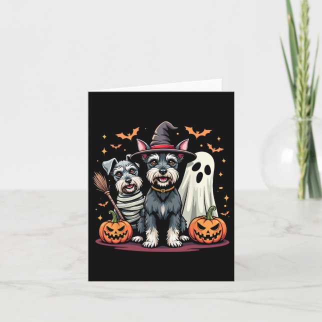 Carte Costume de Mummy sorcière pour schnauzer miniature (Devant)
