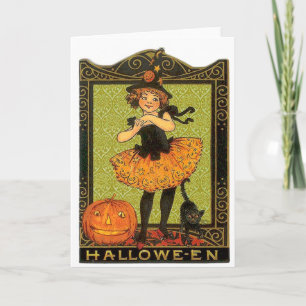 Carte Costume d'Halloween et chat