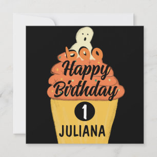 Carte Costume Fantôme de Cupcake Frosted Halloween Party
