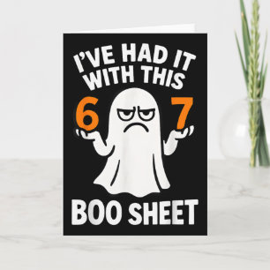 Carte Costume Halloween 67 Meme 6 7 Drôle Boo Feuille Si