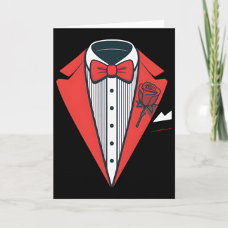 Carte Costume smoking rouge avec noeud papillon formal f