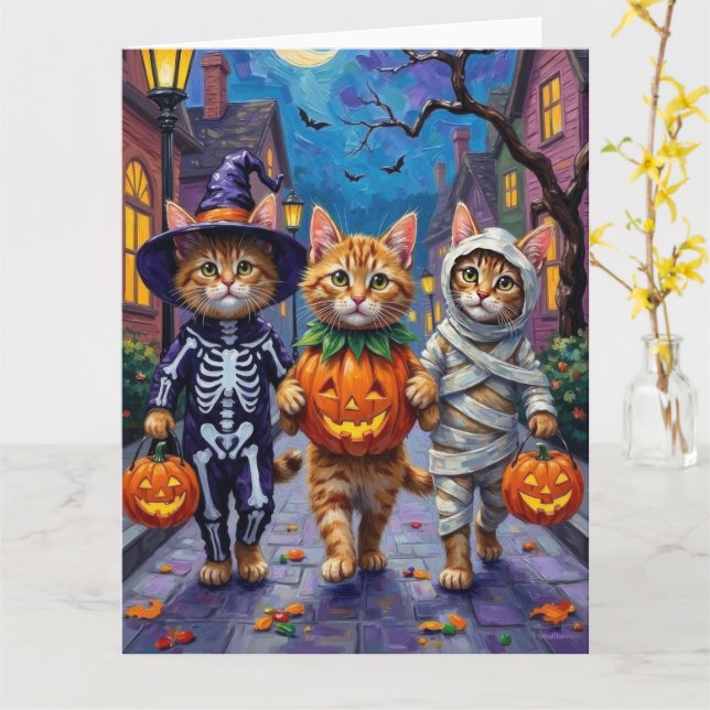 Carte Costumes d'Halloween pour chats perses (Fleur jaune)