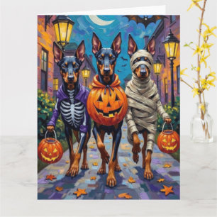 Carte Costumes d'Halloween pour chiens Doberman allant c