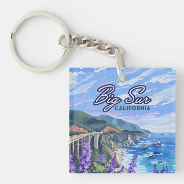 Carte côte Big Sur California Retro West Coast (Devant)