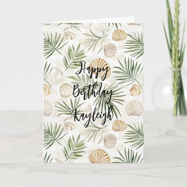 Carte Côte de plage océan coquillages anniversaire (Devant)