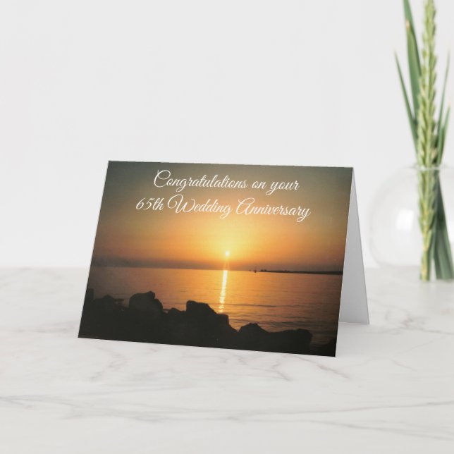 Carte Coucher de soleil 65e anniversaire Mariage personn (Devant)