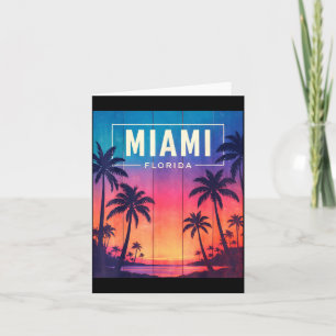 Carte Coucher de soleil à Miami Floride - Souvenir J'aim