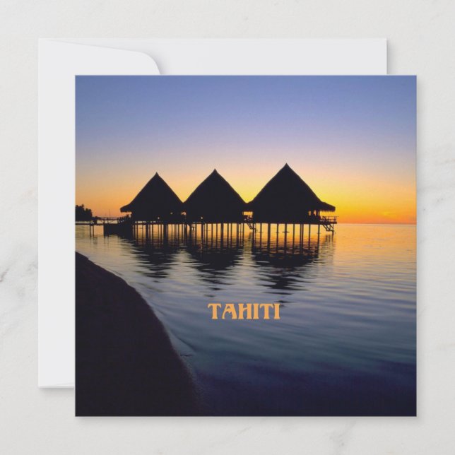 Carte Coucher de soleil à Tahiti (Devant)