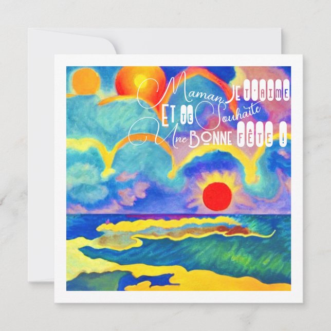 Carte coucher de soleil - Bonne fête Maman (Devant)
