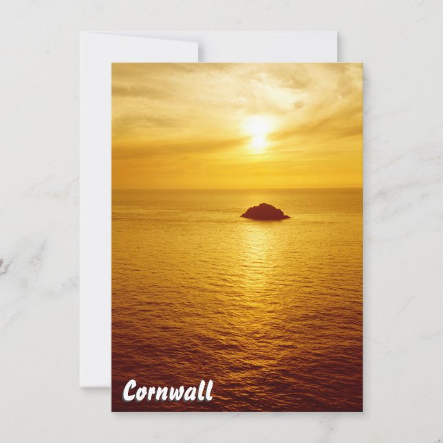 Carte coucher de soleil Cornwall (Devant)