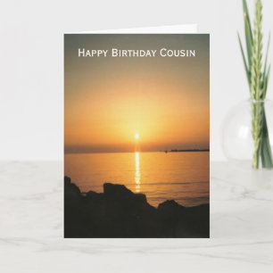 Carte Coucher de soleil Cousin personnalisé Anniversaire