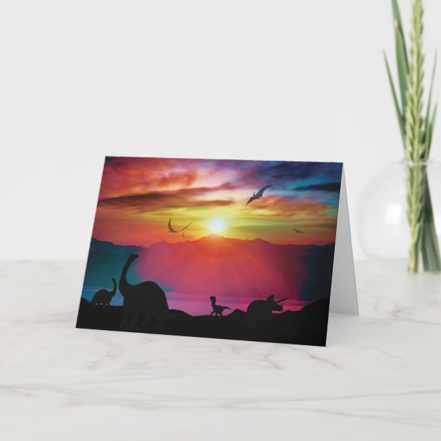 Carte Coucher de soleil de Dinosaur (Devant)