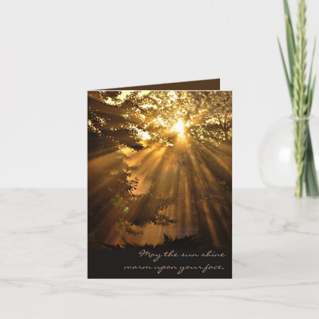 Carte Coucher de soleil inspirant et glorieux avec des r (Devant)