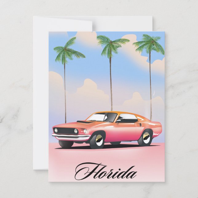 Carte Coucher de soleil rose de Floride (Devant)