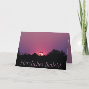 Carte Coucher de soleil rose en signe de sympathie allem