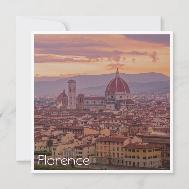 Carte Coucher de soleil sur Florence, Italie (Devant)
