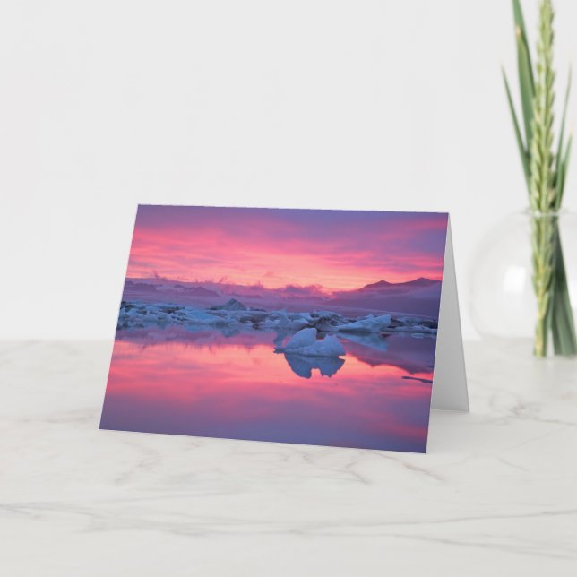 Carte Coucher de soleil sur la lagune du glacier Jokulsa (Devant)