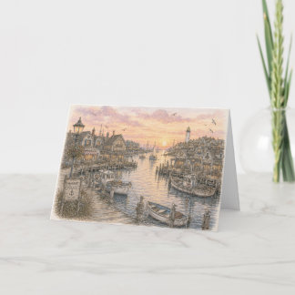Carte Coucher de soleil sur le port