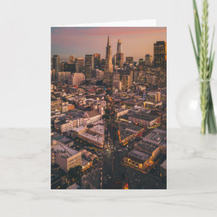 Carte Coucher de soleil sur le quartier financier de San