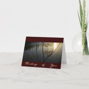 Carte Coucher de soleil sur les vagues/la pensée de vous