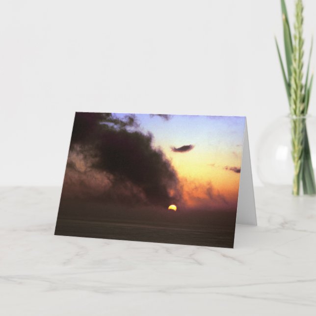 Carte Coucher du soleil d'équinoxe automnal de falaise (Devant)