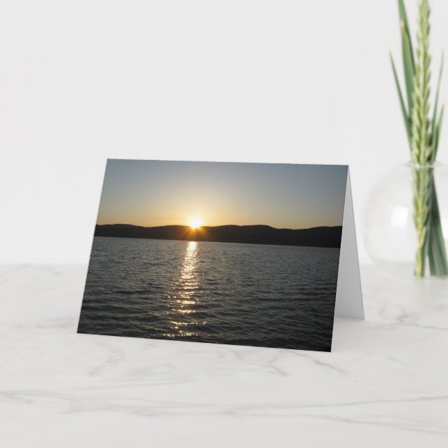 Carte Coucher du soleil sur le lac Onota : Horizontal (Devant)