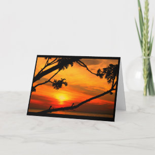 Carte Coucher du soleil vibrant pensant à vous