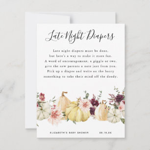 Carte Couches de nuit tardive   Jeu de Baby Shower
